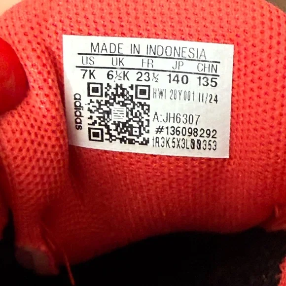 adidas VL Court 3.0 Toddler/Kids Bright Orange Sneakers-NWOT Size 7k - Picture 9 of 10